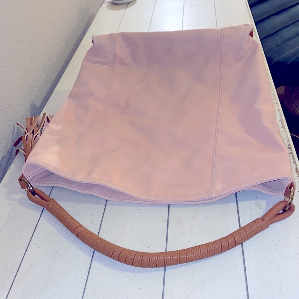 Olivia + Joy peach & brown shoulder bag zip pocket - Picture 4 of 9